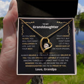 Graceful Necklace for Granddaughter, Elegant Jewelry, Loving Gift for Her, Forever Love Necklace